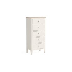 Marlow Oak Painted Coconut White Tallboy Chest of Drawers Marlow Oak Painted Coconut White Tallboy Chest of Drawers