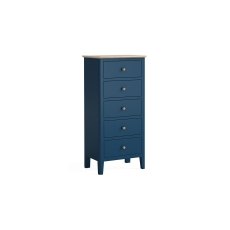 Marlow Oak Painted Navy Blue Tallboy Chest of Drawers Marlow Oak Painted Navy Blue Tallboy Chest of Drawers