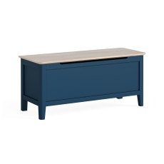 Marlow Oak Painted Navy Blue Storage Blanket Box Marlow Oak Painted Navy Blue Storage Blanket Box