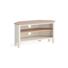 Marlow Oak Painted Coconut White Corner TV Unit Marlow Oak Painted Coconut White Corner TV Unit