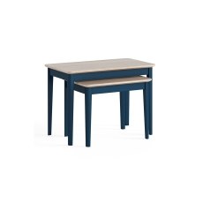 Marlow Oak Painted Navy Blue Nest of Tables Marlow Oak Painted Navy Blue Nest of Tables