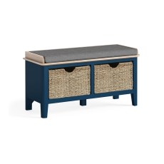 Marlow Oak Painted Navy Blue Storage Bench Marlow Oak Painted Navy Blue Storage Bench