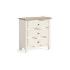 Modern Country Painted Oak Coconut White 3 Drawer Chest of Drawers Modern Country Painted Oak Coconut White 3 Drawer Chest of Drawers
