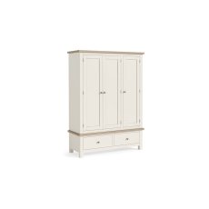 Modern Country Painted Oak Coconut White Triple Wardrobe Modern Country Painted Oak Coconut White Triple Wardrobe