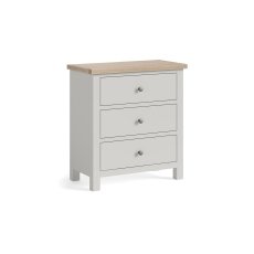 Modern Country Painted Oak Stone Grey 3 Drawer Chest of Drawers Modern Country Painted Oak Stone Grey 3 Drawer Chest of Drawers