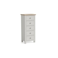 Modern Country Painted Oak Stone Grey 5 Drawer Tall Chest of Drawers Modern Country Painted Oak Stone Grey 5 Drawer Tall Chest of Drawers