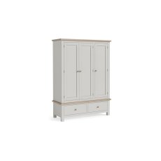 Modern Country Painted Oak Stone Grey Triple Wardrobe Modern Country Painted Oak Stone Grey Triple Wardrobe