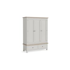 Modern Country Painted Oak Stone Grey Triple Wardrobe Modern Country Painted Oak Stone Grey Triple Wardrobe