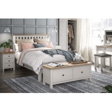 Modern Country Painted Oak Stone Grey Bed Frame Modern Country Painted Oak Stone Grey Bed Frame
