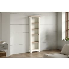 Modern Country Painted Oak Coconut White Slim Bookcase Modern Country Painted Oak Coconut White Slim Bookcase