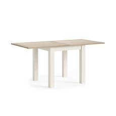 Modern Country Painted Oak Coconut White Flip-Top Dining Table Modern Country Painted Oak Coconut White Flip-Top Dining Table