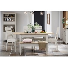 Modern Country Painted Oak Coconut White Extending Dining Table Modern Country Painted Oak Coconut White Extending Dining Table