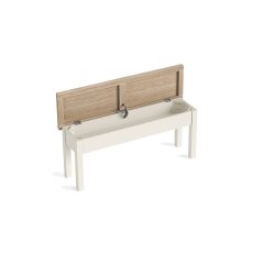 Modern Country Painted Oak Coconut White Shallow Storage Bench Modern Country Painted Oak Coconut White Shallow Storage Bench