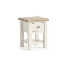 Modern Country Painted Oak Coconut White Lamp Table with Shelf Modern Country Painted Oak Coconut White Lamp Table with Shelf