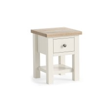Modern Country Painted Oak Coconut White Lamp Table with Shelf Modern Country Painted Oak Coconut White Lamp Table with Shelf