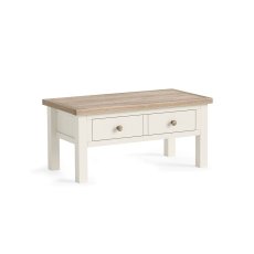 Modern Country Painted Oak Coconut White Coffee Table with Drawer Modern Country Painted Oak Coconut White Coffee Table with Drawer
