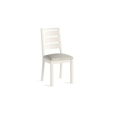 Modern Country Painted Oak Coconut White Dining Chair with Boucle White Seat Modern Country Painted Oak Coconut White Dining Chair with Boucle White Seat