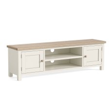 Modern Country Painted Oak Coconut White 160cm Extra Large TV Unit Modern Country Painted Oak Coconut White 160cm Extra Large TV Unit