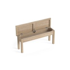 Modern Country Oak Shallow Storage Bench Modern Country Oak Shallow Storage Bench