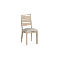 Modern Country Oak Dining Chair with Boucle White Seat Modern Country Oak Dining Chair with Boucle White Seat