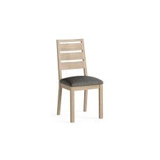 Modern Country Oak Dining Chair with Boucle Grey Seat Modern Country Oak Dining Chair with Boucle Grey Seat