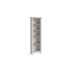 Modern Country Painted Oak Stone Grey Slim Bookcase Modern Country Painted Oak Stone Grey Slim Bookcase