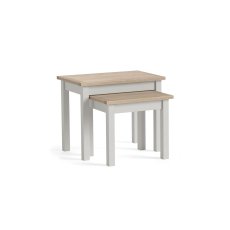 Modern Country Painted Oak Stone Grey Nest Of Tables Modern Country Painted Oak Stone Grey Nest Of Tables