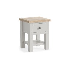 Modern Country Painted Oak Stone Grey Lamp Table with Shelf Modern Country Painted Oak Stone Grey Lamp Table with Shelf