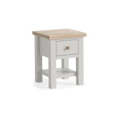 Modern Country Painted Oak Stone Grey Lamp Table with Shelf Modern Country Painted Oak Stone Grey Lamp Table with Shelf