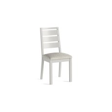 Modern Country Painted Oak Stone Grey Dining Chair with Boucle White Seat Modern Country Painted Oak Stone Grey Dining Chair with Boucle White Seat