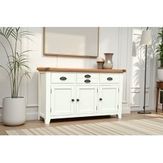 Cotswold White Large 3 Door Sideboard - 137cm Wide Cotswold White Large 3 Door Sideboard - 137cm Wide