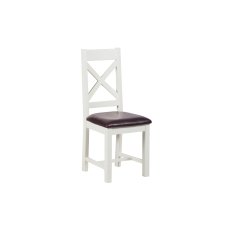 Cotswold White Cross Back Fabric Dining Chair Cotswold White Cross Back Fabric Dining Chair
