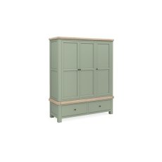 Salcombe Painted Oak Sage Green Triple Wardrobe Salcombe Painted Oak Sage Green Triple Wardrobe