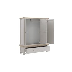 Salcombe Painted Oak Stone Grey Triple Wardrobe Salcombe Painted Oak Stone Grey Triple Wardrobe