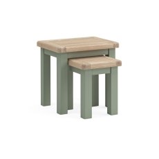 Salcombe Painted Oak Sage Green Nest Of Tables Salcombe Painted Oak Sage Green Nest Of Tables