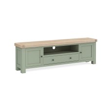 Salcombe Painted Oak Sage Green 190cm TV Unit Salcombe Painted Oak Sage Green 190cm TV Unit