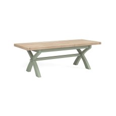 Salcombe Painted Oak Sage Green Cross-Leg Extending Dining Table Salcombe Painted Oak Sage Green Cross-Leg Extending Dining Table