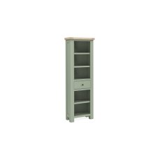 Salcombe Painted Oak Sage Green Slim Bookcase Salcombe Painted Oak Sage Green Slim Bookcase