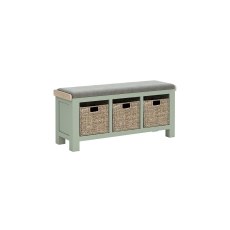 Salcombe Painted Oak Sage Green Storage Bench Salcombe Painted Oak Sage Green Storage Bench