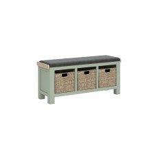 Salcombe Painted Oak Sage Green Storage Bench Salcombe Painted Oak Sage Green Storage Bench