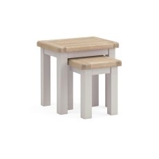 Salcombe Painted Oak Stone Grey Nest Of Tables Salcombe Painted Oak Stone Grey Nest Of Tables