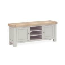 Salcombe Painted Oak Stone Grey 140cm TV Unit Salcombe Painted Oak Stone Grey 140cm TV Unit