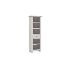 Salcombe Painted Oak Stone Grey Slim Bookcase Salcombe Painted Oak Stone Grey Slim Bookcase