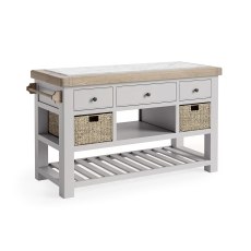 Salcombe Painted Oak Stone Grey Large Kitchen Island Salcombe Painted Oak Stone Grey Large Kitchen Island