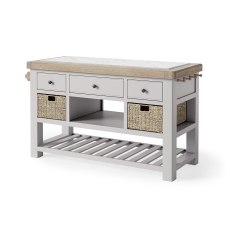 Salcombe Painted Oak Stone Grey Large Kitchen Island Salcombe Painted Oak Stone Grey Large Kitchen Island