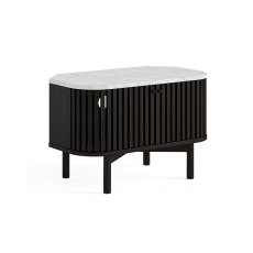 Soho Black Oak Slatted Corner TV Unit with Marble Top Soho Black Oak Slatted Corner TV Unit with Marble Top