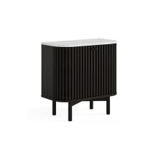 Soho Black Oak Slatted Cupboard with Marble Top Soho Black Oak Slatted Cupboard with Marble Top