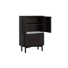 Soho Black Oak Slatted Shoe Cupboard with Marble Top Soho Black Oak Slatted Shoe Cupboard with Marble Top