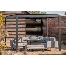 Gallery Direct Messina Black Pergola Louvre Screen 218x123cm Gallery Direct Messina Black Pergola Louvre Screen 218x123cm