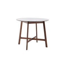 Gallery Direct Barcelona Dark Wood Round Dining Table with Marble Top Gallery Direct Barcelona Dark Wood Round Dining Table with Marble Top